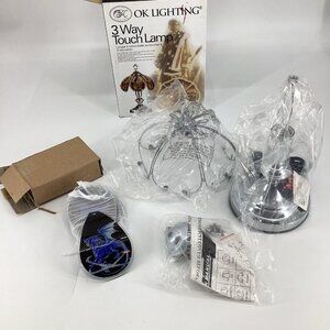 OK Lighting Touch Lamp with Blue Dragon Theme 14.25-Inch Chrome (Read Please)NEW